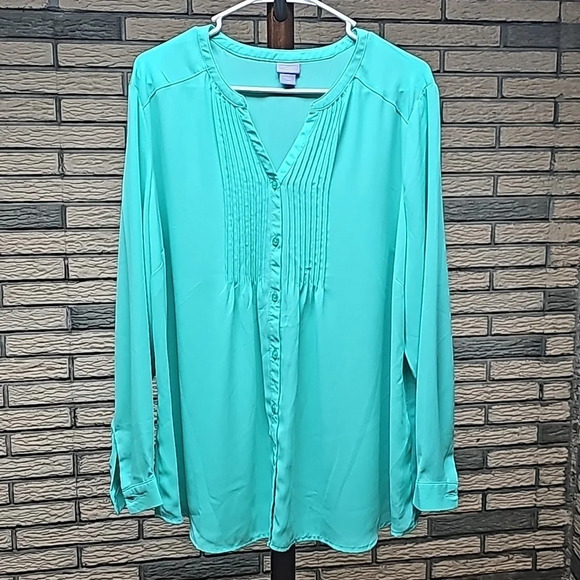 Karen Scott Woman Blouse Sz 1X Like New - Picture 1 of 9
